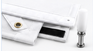 Velcro, eyelet and pin suspension fixing systems