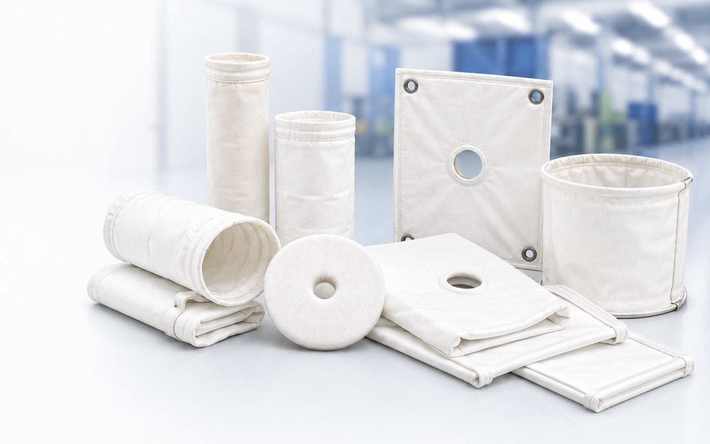 Range of DFR filtration made-ups — dust collector bags, filter plates, sparkler pads and centrifuge bags
