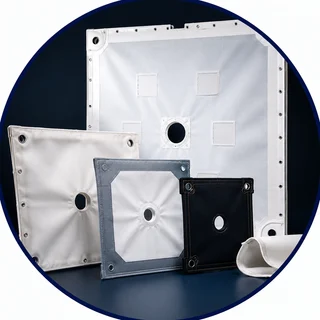 Finished filter press cloths in a range of sizes and fabrics, ready for dispatch